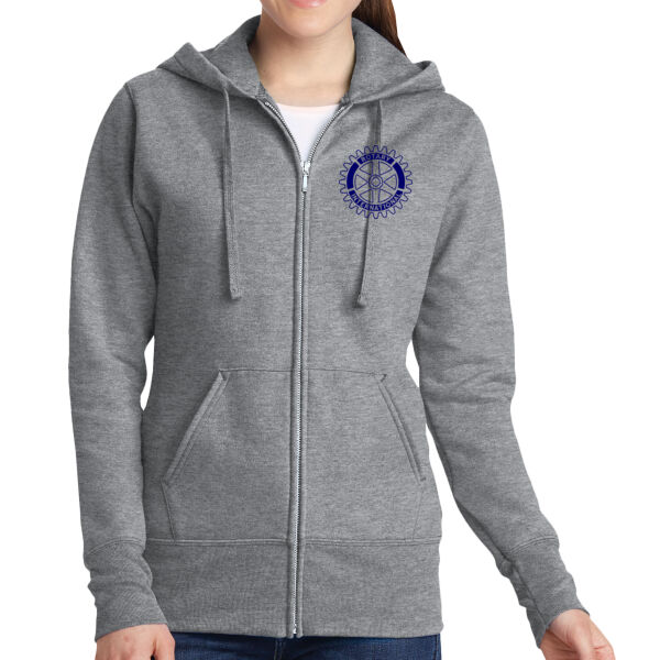 Rotary Wheel Left Chest  - Women's Core Fleece Full Zip Hooded Sweatshirt Thumbnail